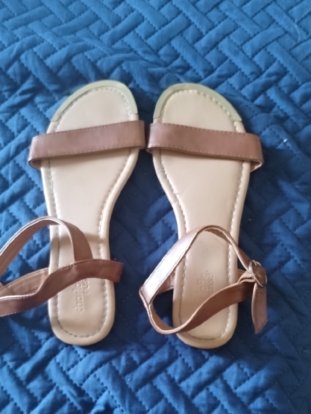 Charlotte Russe Brown Ankle Strap Flat Sandals